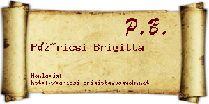 Páricsi Brigitta névjegykártya
